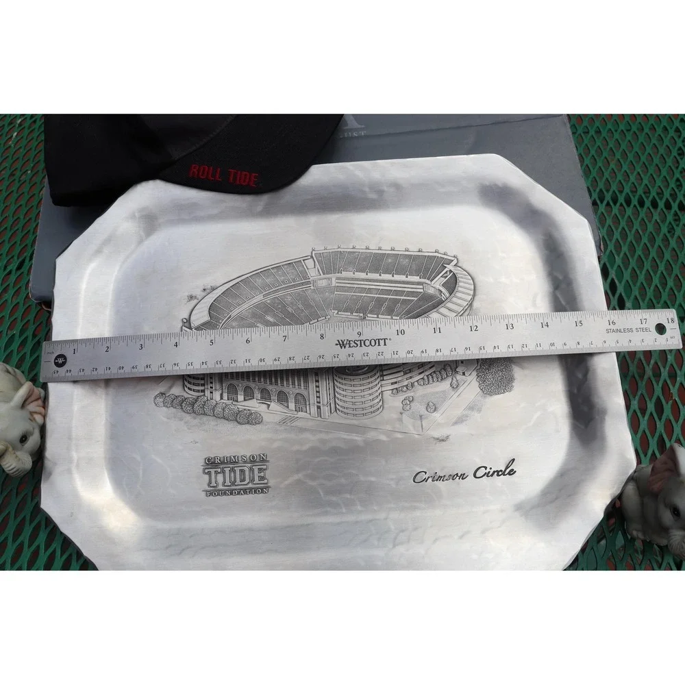 Vintage Wendell August Hammered Aluminum Tray Bryant Denney Stadium
